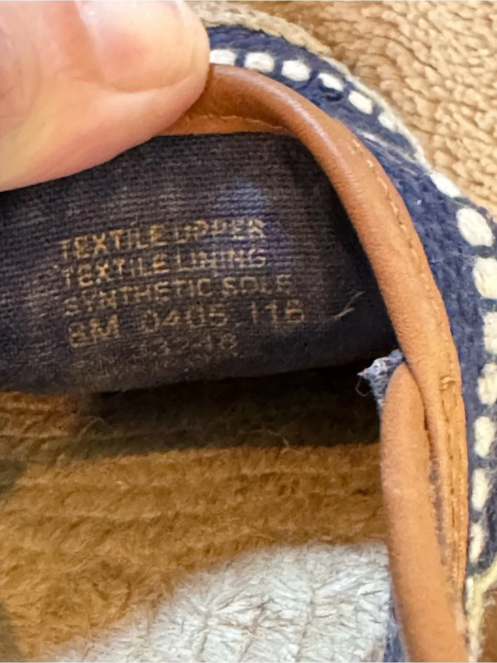 Tory Burch Navy Shaw Woven Canvas Espadrille Slip On Flats Size 8M